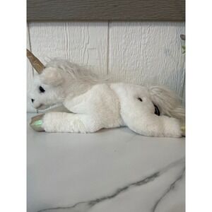 FAO Schwarz White Unicorn Plush Stuffed Animal Sparkle Horn Hooves